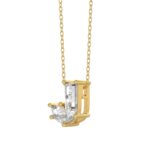 14K YELLOW GOLD 7/8CT FANCY CUT ALPHABET DIAMOND LADIES PENDANT WITH CHAIN - Image 3