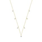 14K YELOW GOLD 1.00CT ROUND/PEAR/MARQUISE/OVAL DIAMOND LADIES NECKLACE