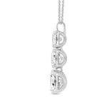 LADIES PENDANT WITH CHAIN 4CT ROUND DIAMOND 14K WHITE GOLD - Image 2