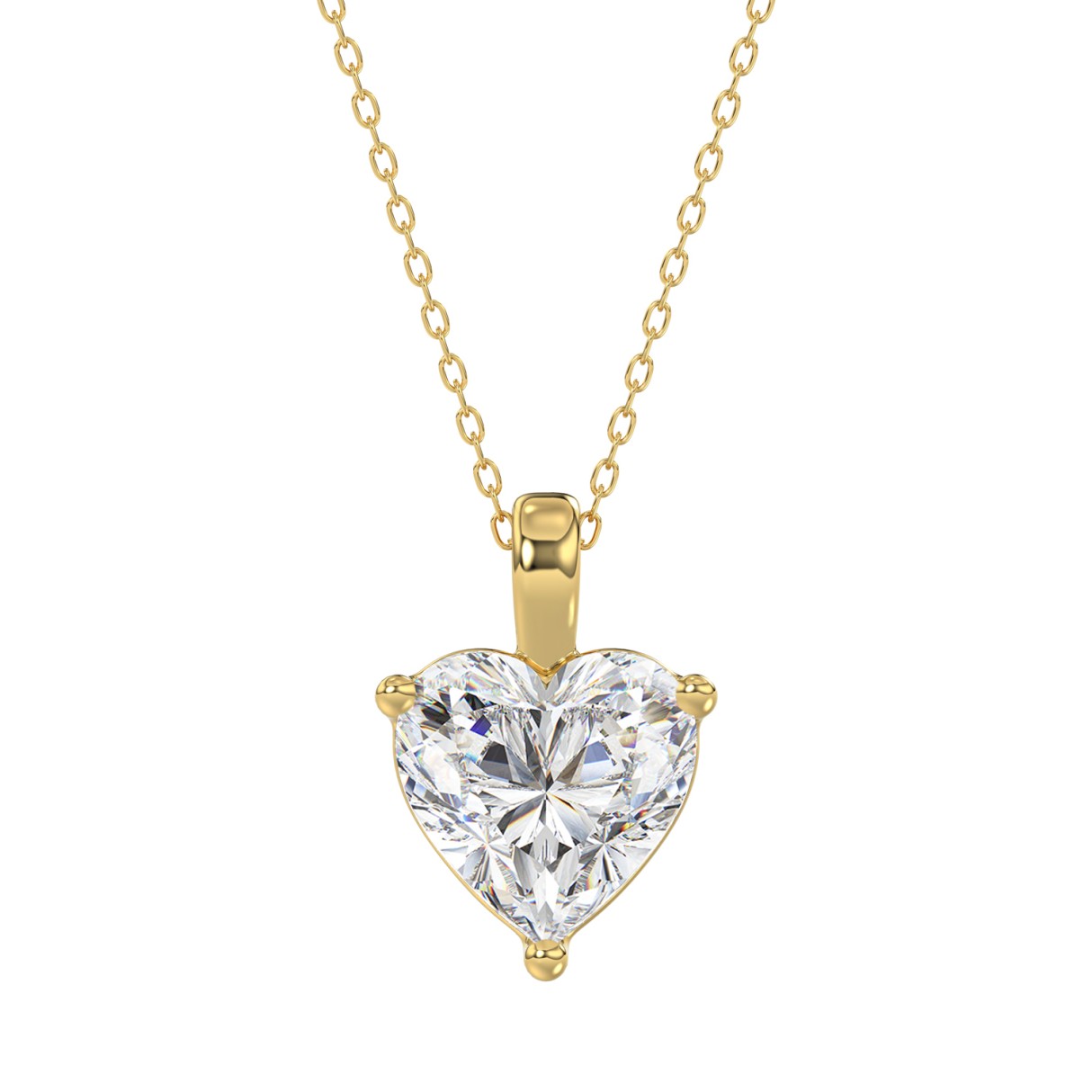 LADIES SOLITAIRE PENDANT 4.00CT HEART DIAMOND 14K YELLOW GOLD 1 LADIES SOLITAIRE PENDANT 4.00CT HEART DIAMOND 14K YELLOW GOLD - Image 1
