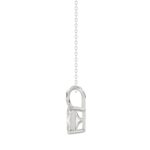LADIES SOLITAIRE PENDANT WITH CHAIN 1CT EMERALD DIAMOND 14K WHITE GOLD - Image 2