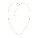 Luxury Round/Pearl Diamond Necklace 10K Yellow Gold 1/3CT Elegant Ladies Jewelry (Color F-G -Clarity VS1/VS2) - Image 2