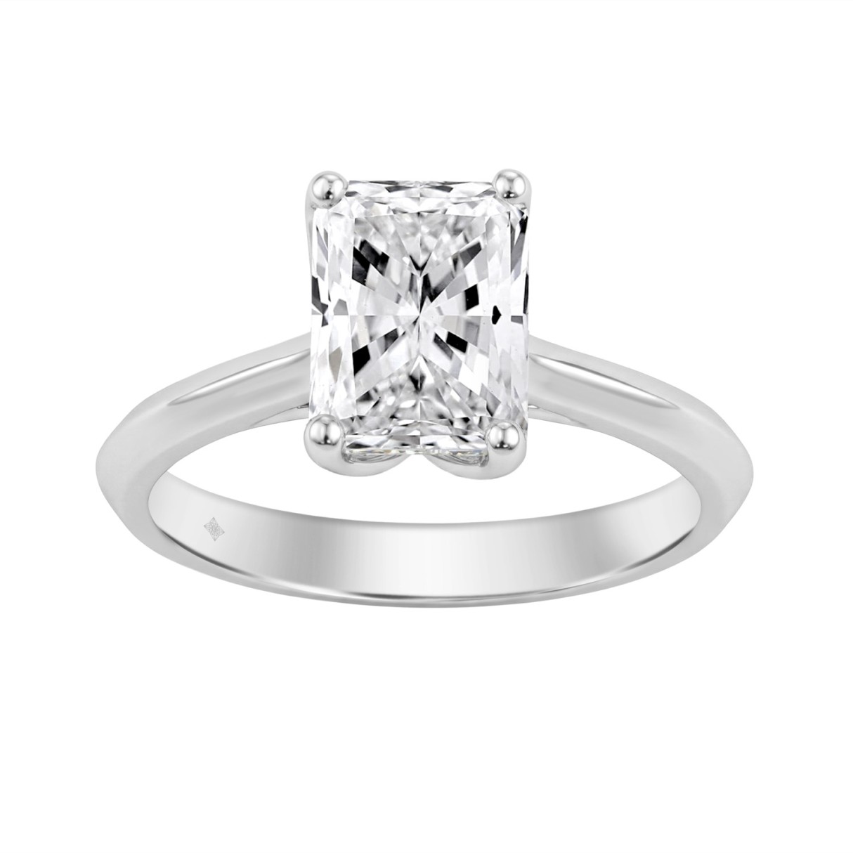 14K WHITE GOLD 2 1/2CT RADIANT DIAMOND LADIES RING 1 14K WHITE GOLD 2 1/2CT RADIANT DIAMOND LADIES RING - Image 1