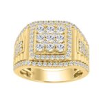 14K YELLOW GOLD 2.00CT ROUND DIAMOND MEN'S RING