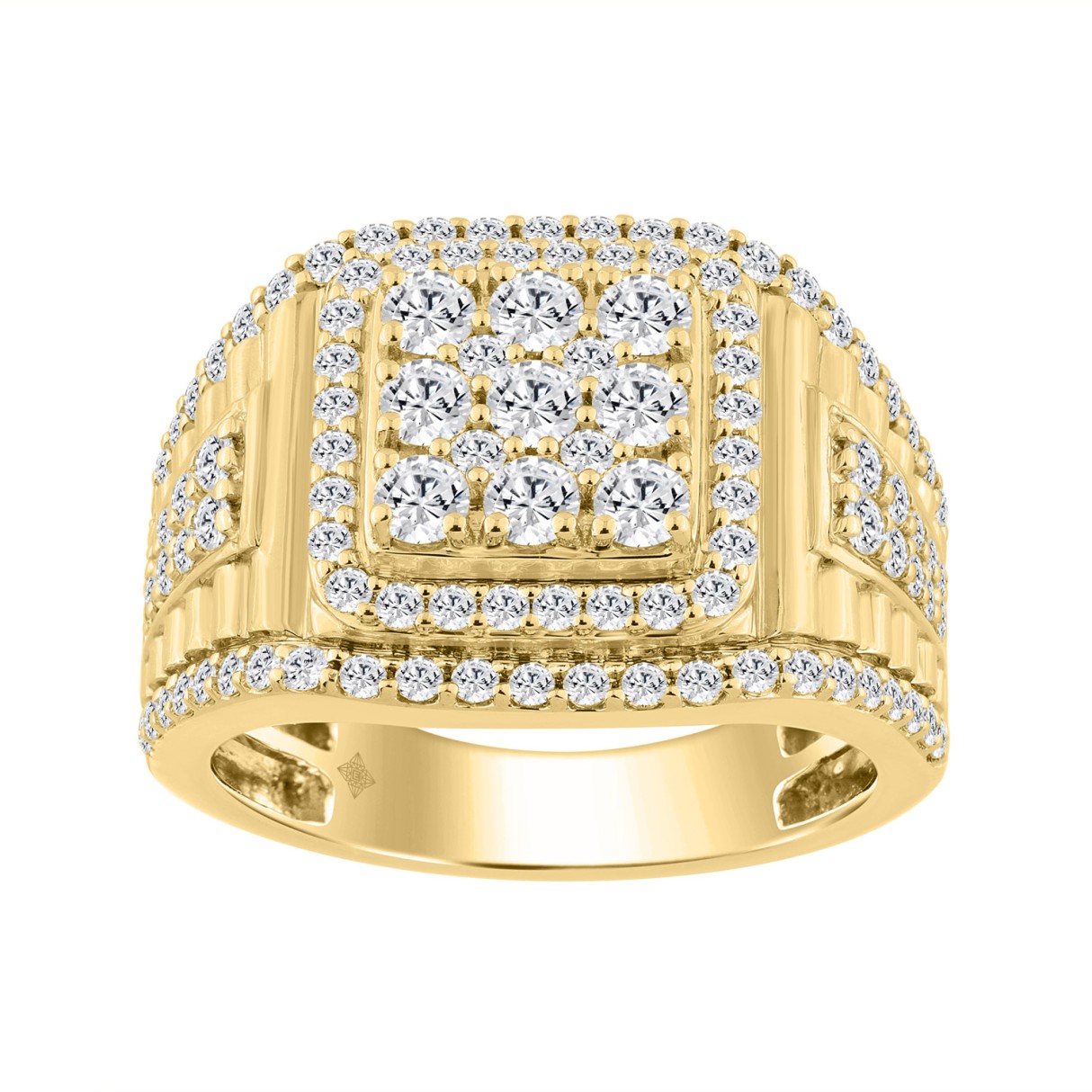 14K YELLOW GOLD 2.00CT ROUND DIAMOND MEN'S RING 1 14K YELLOW GOLD 2.00CT ROUND DIAMOND MEN'S RING - Image 1