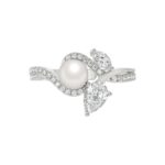 14K WHITE GOLD 3/4CT ROUND/MARQUISE/PEARL/PEAR DIAMOND LADIES RING - Image 5