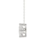 14K WHITE GOLD 1 3/4CT FANCY CUT ALPHABET DIAMOND LADIES PENDANT WITH CHAIN - Image 2