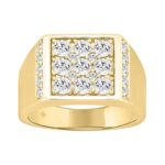 14K YELLOW GOLD 1 3/4CT ROUND DIAMOND MEN'S RING