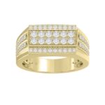 14K YELLOW GOLD 1.00CT ROUND DIAMOND MEN'S RING