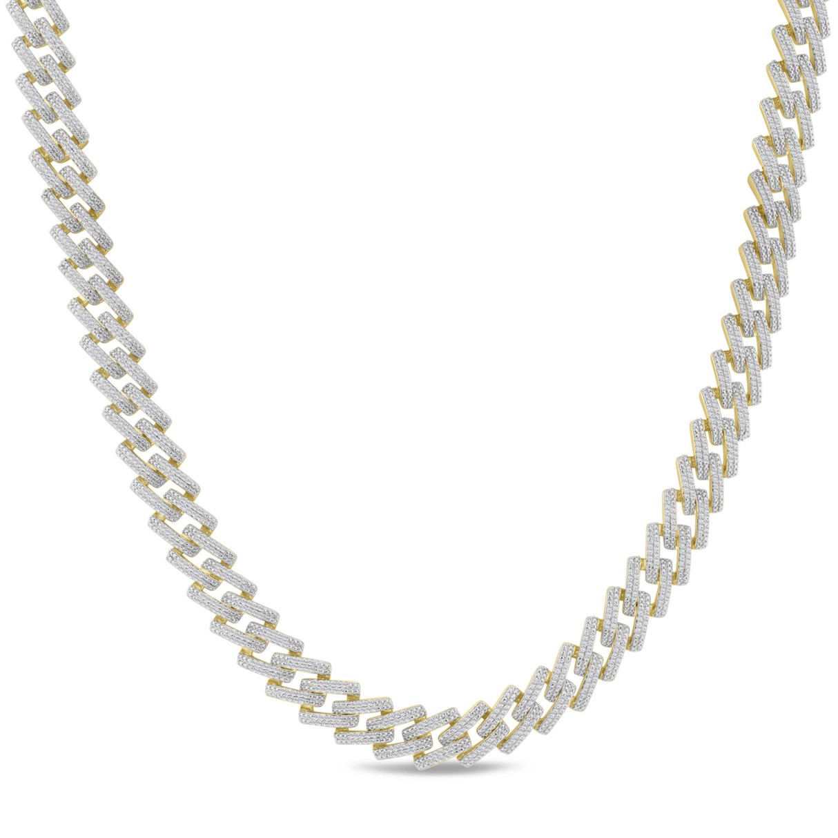 14K YELLOW GOLD 4.00CT ROUND DIAMOND MEN'S NECKLACE 1 14K YELLOW GOLD 4.00CT ROUND DIAMOND MEN'S NECKLACE - Image 1