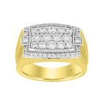 MEN'S RING 1 1/2CT ROUND DIAMOND 14K YELLOW GOLD
