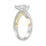 14K WHITE/YELLOW GOLD 2 1/4CT ROUND/PEAR DIAMOND LADIES RING (CENTER STONE PEAR DIAMOND 2CT) - Image 3