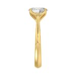 LADIES SOLITAIRE RING 2CT OVAL DIAMOND 14K YELLOW GOLD - Image 4