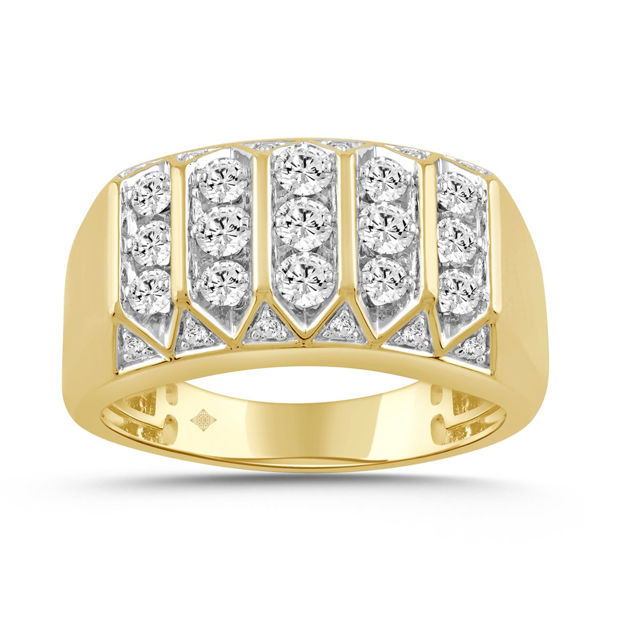 MEN'S RING 1.00CT ROUND DIAMOND 14K YELLOW GOLD 1 MEN'S RING 1.00CT ROUND DIAMOND 14K YELLOW GOLD - Image 1