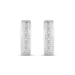 LADIES HOOPS EARRINGS 1.00CT PRINCESS DIAMOND 14K WHITE GOLD