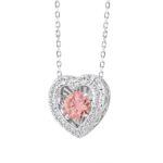 ETERNAL BLUSH COLLECTION 14K WHITE GOLD 1.00CT ROUND DIAMOND LADIES PENDANT (ROUND PINK) - Image 2