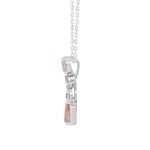 ETERNAL BLUSH COLLECTION 14K WHITE/ROSE GOLD 2.00CT PINK PEAR/OVAL/DIAMOND LADIES PENDANT WITH CHAIN - Image 2