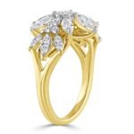 10K YELLOW GOLD 1 1/2CT ROUND/MARQUISE DIAMOND LADIES RING - Image 3