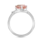 ETERNAL BLUSH COLLECTION 14K WHITE GOLD 2 1/4CT ROUND/MARQUISE/OVAL DIAMOND LADIES RING (CENTER STONE PINK OVAL DIAMOND 1 1/2CT) - Image 2