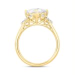 LADIES BRIDAL SET 2 1/2CT ROUND DIAMOND 14K YELLOW GOLD (CENTER STONE PRINCESS DIAMOND 2CT ) - Image 2