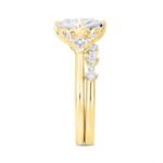LADIES BRIDAL SET 2 1/2CT ROUND DIAMOND 14K YELLOW GOLD (CENTER STONE PRINCESS DIAMOND 2CT ) - Image 3