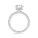 LADIES RING 2 1/2CT ROUND/OVAL DIAMOND 14K WHITE GOLD (CENTER STONE OVAL DIAMOND 2CT) - Image 2
