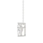 10K White Gold Diamond Initial “T” Pendant 1.00CT Fancy Cut Ladies Alphabet Charm with Chain - Image 3