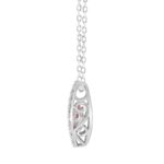 LADIES PENDANT WITH CHAIN 3/4CT ROUND/PEAR DIAMOND 14K WHITE GOLD (CENTER STONE PINK PEAR DIAMOND 1/2CT) - Image 3
