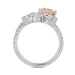 ETERNAL BLUSH COLLECTION 14K WHITE GOLD 3.00CT ROUND/PEAR/MARQUISE DIAMOND LADIES RING  (CENTER STONE PINK PEAR DIAMOND 1 1/2CT) - Image 2