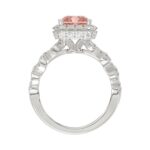 ETERNAL BLUSH COLLECTION 14K WHITE GOLD 4.00CT ROUND/ PINK RADIANT DIAMOND LADIES BRIDAL SET (CENTER STONE PINK RADIANT DIAMOND 3.00CT) - Image 5