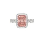 ETERNAL BLUSH COLLECTION 14K WHITE GOLD 4.00CT ROUND/ PINK RADIANT DIAMOND LADIES BRIDAL SET (CENTER STONE PINK RADIANT DIAMOND 3.00CT) - Image 2