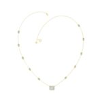 14K YELLOW GOLD 2 1/4CT ROUND/EMERALD DIAMOND LADIES NECKLACE