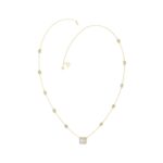 14K YELLOW GOLD 2 1/4CT ROUND/EMERALD DIAMOND LADIES NECKLACE - Image 3