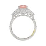 14K WHITE GOLD 4 1/4CT ROUND/RADIANT/TRAPEZOID DIAMOND LADIES RING (CENTER STONE PINK RADIANT DIAMOND 3.00CT) - Image 2