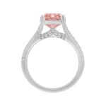 ETERNAL BLUSH COLLECTION 14K WHITE GOLD 4 1/2CT ROUND/PRINCESS/ PINK CUSHION DIAMOND LADIES BRIDAL SET (CENTER STONE PINK CUSHION DIAMOND 3CT) - Image 3