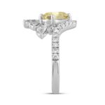 14K WHITE GOLD 2 1/4CT ROUND/MARQUISE/OVAL DIAMOND LADIES RING (CENTER STONE YELLOW OVAL DIAMOND 1 1/2CT) - Image 2