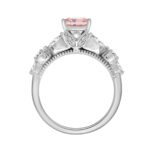ETERNAL BLUSH COLLECTION 14K WHITE GOLD 3 1/4CT MARQUISE/PEAR/PINK RADIANT DIAMOND LADIES RING (CENTER STONE PINK RADIANT DIAMOND 2CT) - Image 3