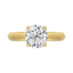 LADIES SOLITAIRE RING 2CT ROUND DIAMOND 14K YELLOW GOLD - Image 5