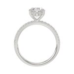 14K WHITE GOLD 2 1/5CT ROUND/OVAL DIAMOND LADIES RING (CENTER STONE OVAL DIAMOND 2CT) - Image 2