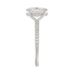 14K WHITE GOLD 2 1/5CT ROUND/OVAL DIAMOND LADIES RING (CENTER STONE OVAL DIAMOND 2CT) - Image 4