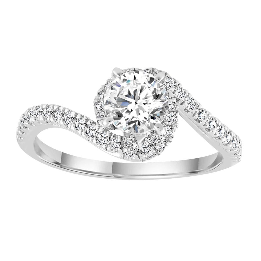 LADIES ENGAGEMENT RING SEMI MOUNT 0.33CT ROUND DIAMOND 14K WHITE GOLD (CENTER STONE 1.00CT ROUND DIAMOND) 1 LADIES ENGAGEMENT RING SEMI MOUNT 0.33CT ROUND DIAMOND 14K WHITE GOLD (CENTER STONE 1.00CT ROUND DIAMOND) - Image 1