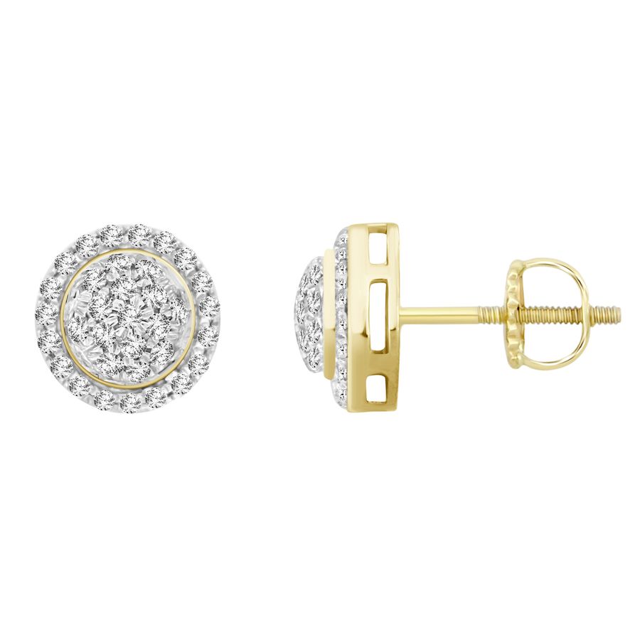 LADIES STUD EARRINGS 0.15CT ROUND DIAMOND 10K YELLOW GOLD 1 LADIES STUD EARRINGS 0.15CT ROUND DIAMOND 10K YELLOW GOLD - Image 1