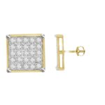 MEN'S YUVA EARRINGS 0.16CT ROUND DIAMOND 10K YELLOW GOLD