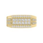 14K YELLOW GOLD 1.00CT ROUND DIAMOND MEN'S RING - Image 5