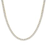 14K YELLOW GOLD 12.00CT ROUND DIAMOND MEN'S NECKLACE
