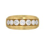 14K YELLOW GOLD 2.00CT ROUND DIAMOND MEN'S BAND - Image 5
