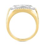 MEN'S RING 1 1/2CT ROUND DIAMOND 14K YELLOW GOLD - Image 2