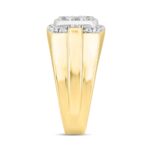 MEN'S RING 1 1/2CT ROUND DIAMOND 14K YELLOW GOLD - Image 3
