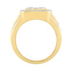 MEN'S RING 3CT ROUND DIAMOND 14K YELLOW GOLD - Image 2