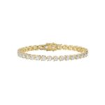 LADIES BRACELET 11CT ROUND DIAMOND 14K YELLOW GOLD